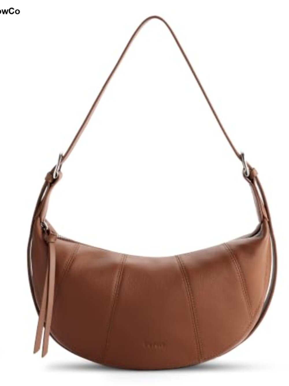 Genuine Leather Crescent Crossbody Sling Bag RFID Blocking Adjustable Strap